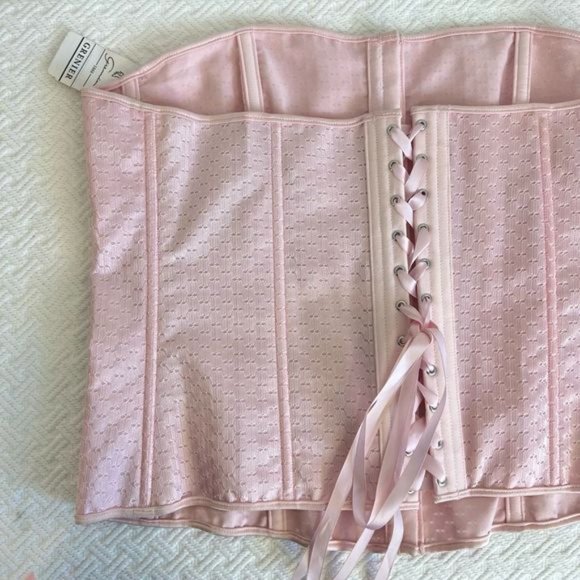 Vintage Pink Lace-Up Shapewear Corset - Picture 4 of 9